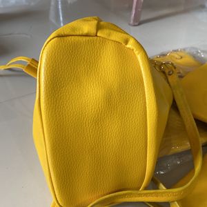 Yellow Drum Shape Sling Bag