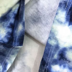 Hues Of Yellow And Blue Tie Dye Soft T-shirt