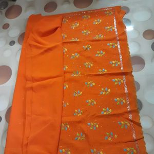 🍊Orange🍊Embroidery Saree🥻