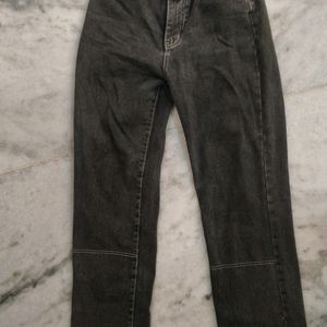 Black Straight Denim Jeans