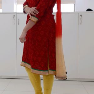 Gota Patti Straight Kurti