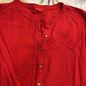 W Red Colour Kurta