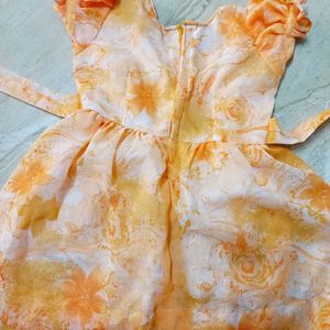 Cute Orange Dress For Baby Girl