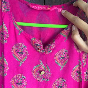 Pink Straight Kurta - S