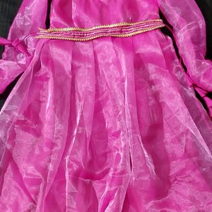 Pink Anarkali Dress With Duppatta For Women