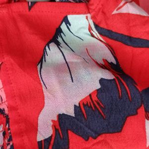 Red Printed Casual Dress (Women)