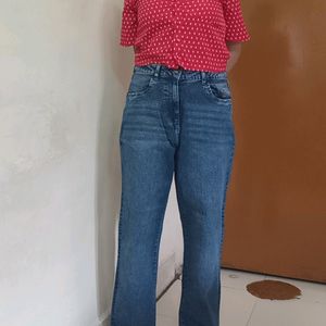 High Waist Straight Fit New Jeans