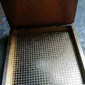 Jewellery Storage Gold Box With Wooden Made