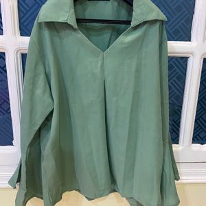 Green Blaoon Sleeves Top