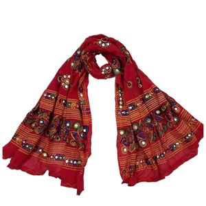 Cotton Blend Red Women Dupatta 1 Pcs