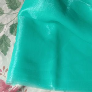 Beautiful Sea Green Net Saree