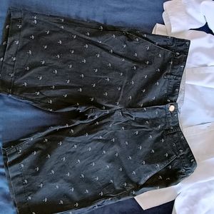 Navy Blue Printed Shorts- Smart casual