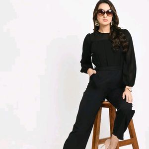 V&M Pleated Full Sleeves Jumpsuit