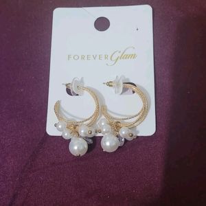 Pearl Hoop Earings by Forever Glam Pantaloons