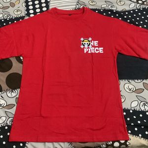 Red Color Printed Tshirt