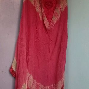 Plain Kurta Set With Tie Dye Dupatta