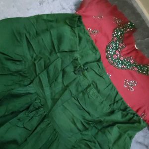 Diwali Sale! Red Green Kurta Set