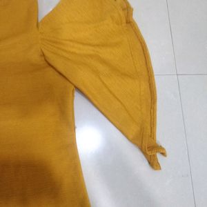 Mustard Colour Top With Flower On It