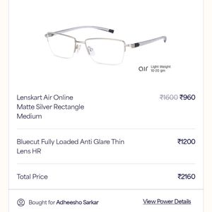 Vincent Chase Metal Half-Rim Eye Glasses