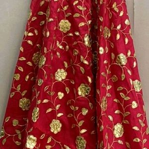 Red Lehenga Skirt Only