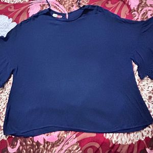 Large Size Dark Blue Top For Girls/Women