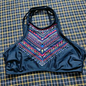 Op Hi Neck Halter Boho Strappy Size S