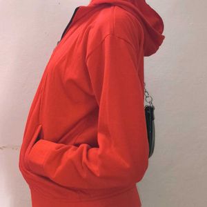 Women Red Jacket With Hood