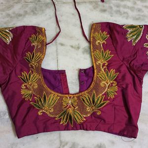 An Embroidered Blouse With Lotus Design All Over