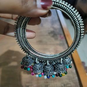 German Silver Jhumka Bangles