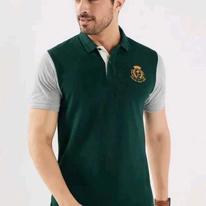 (NEW) FRATINI Color Block Cotton Polo T-Shirt.