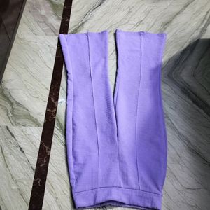 Lavender Bootcut Cut Body Fit Trousers.