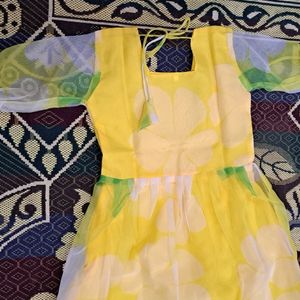 Beautiful Floral Organza Dress For Summer