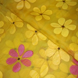 Yellow Hand Painted Saree