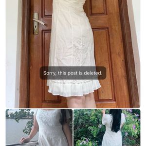 White Pinteresty Dress With Pearl Details