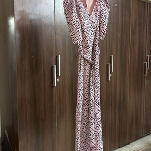 Animal Print Peach Jumpsuit