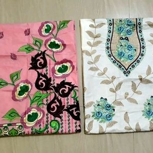 Combo Of 2 Pure Cotton Heavy Embroidery Front Part