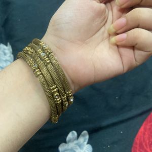 20 Copper Bangle With 4 Kadas