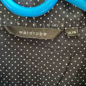 Black and White Polka Dot Solid Shirt