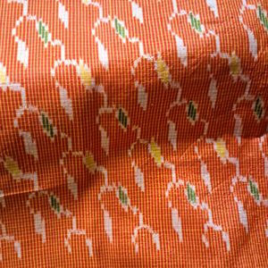 Orange Pochampally Pure Silk Saree