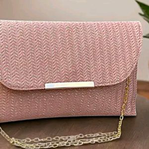 Pink Shimmery Sling Bag.