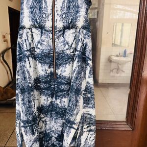 Bustier  Lycra Denim Abstract Print Bodycon