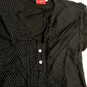 Black Polka Dots Top For Women