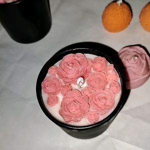 Rose Bouquet Garden Candle Jar