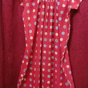 Red Printed Nighty