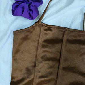 H&M Inspired Brown Satin top