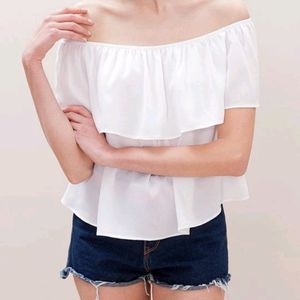 Trending Corian White Of Shoulder Top