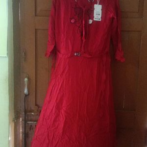 Red Round Kurti (Dress )