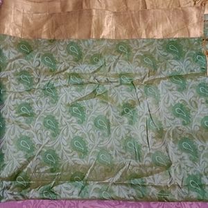 Green And Gold Saree