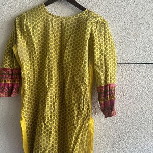 Yellow Pink  Kurti