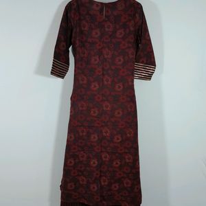 Maroon Printed Kurta Set (Women's)